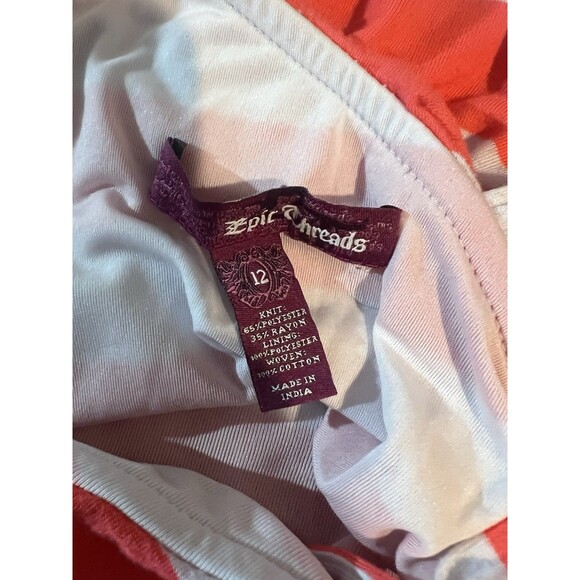 Epic Threads Girls One Piece Outfit Size 12 Sleeveless Jumpsuit Denim Orange Whi - Picture 2 of 3